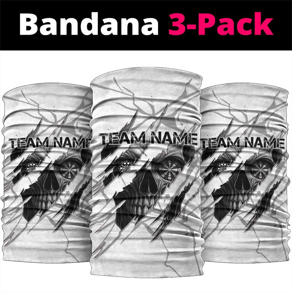 Dartboard Skull Darts Neck Gaiter with Torn Stone Texture and Cracked Marble Design TS04