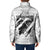 Dartboard Skull Darts Padded Jacket with Torn Stone Texture and Cracked Marble Design - Wonder Print Shop