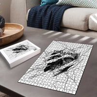 Dartboard Skull Darts Puzzle with Torn Stone Texture and Cracked Marble Design - Wonder Print Shop