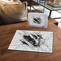 Dartboard Skull Darts Puzzle with Torn Stone Texture and Cracked Marble Design - Wonder Print Shop