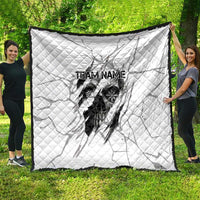 Dartboard Skull Darts Quilt with Torn Stone Texture and Cracked Marble Design - Wonder Print Shop