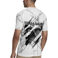 Dartboard Skull Darts Rugby Jersey with Torn Stone Texture and Cracked Marble Design - Wonder Print Shop