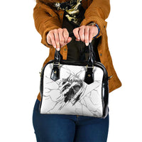 Dartboard Skull Darts Shoulder Handbag with Torn Stone Texture and Cracked Marble Design - Wonder Print Shop