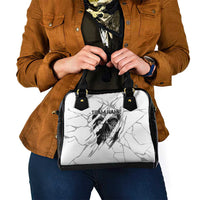 Dartboard Skull Darts Shoulder Handbag with Torn Stone Texture and Cracked Marble Design - Wonder Print Shop