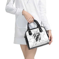 Dartboard Skull Darts Shoulder Handbag with Torn Stone Texture and Cracked Marble Design - Wonder Print Shop