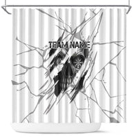 Dartboard Skull Darts Shower Curtain with Torn Stone Texture and Cracked Marble Design - Wonder Print Shop
