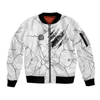 Dartboard Skull Darts Sleeve Zip Bomber Jacket with Torn Stone Texture and Cracked Marble Design - Wonder Print Shop