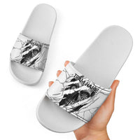 Dartboard Skull Darts Slide Sandals with Torn Stone Texture and Cracked Marble Design - Wonder Print Shop