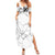 Dartboard Skull Darts Summer Maxi Dress with Torn Stone Texture and Cracked Marble Design - Wonder Print Shop