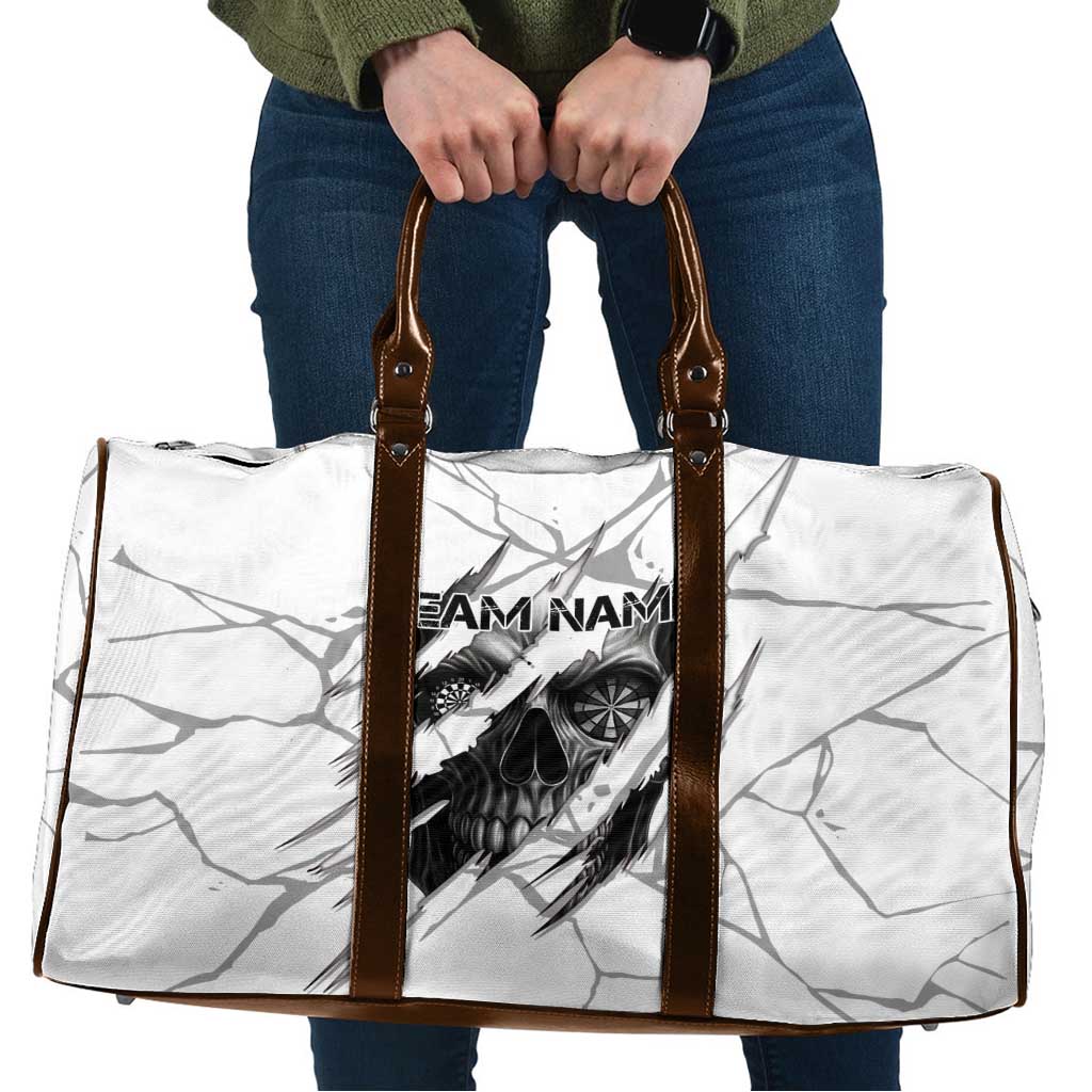 Dartboard Skull Darts Travel Bag with Torn Stone Texture and Cracked Marble Design - Wonder Print Shop