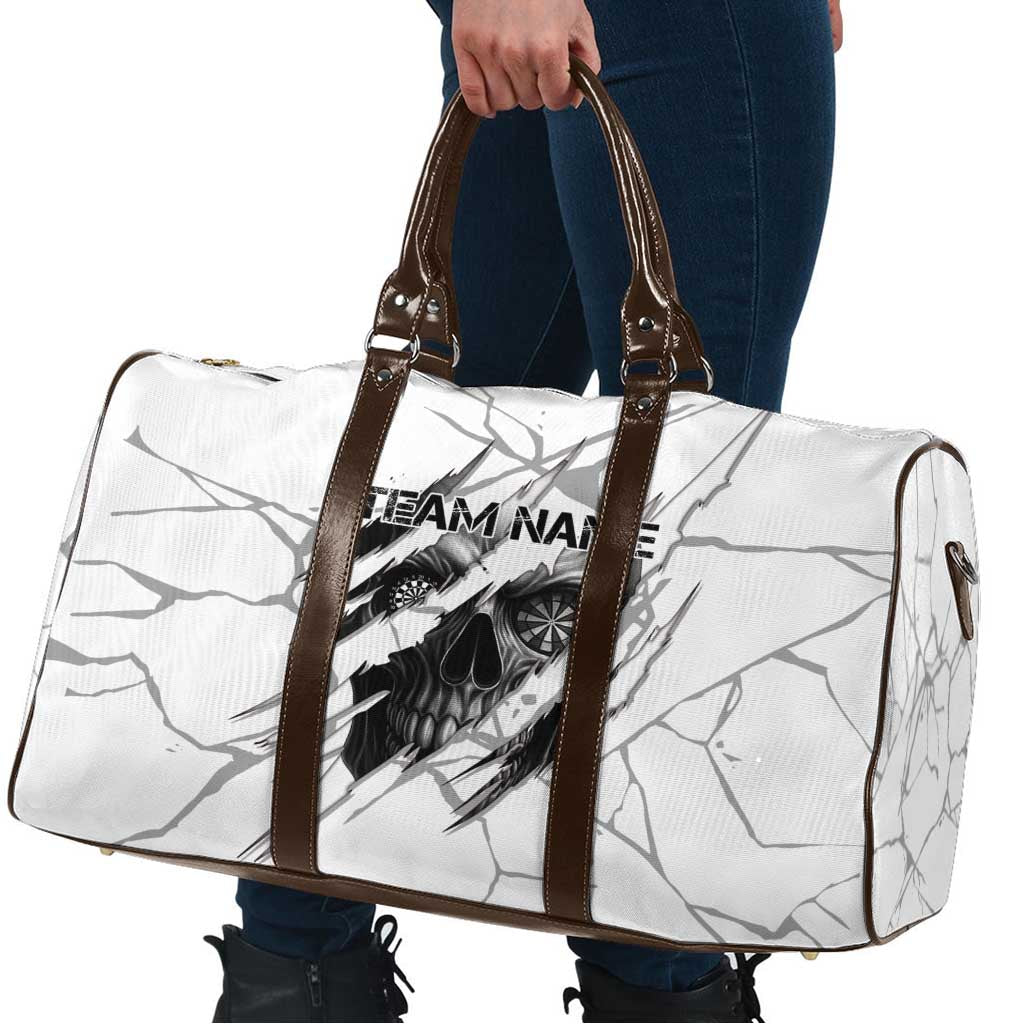 Dartboard Skull Darts Travel Bag with Torn Stone Texture and Cracked Marble Design - Wonder Print Shop