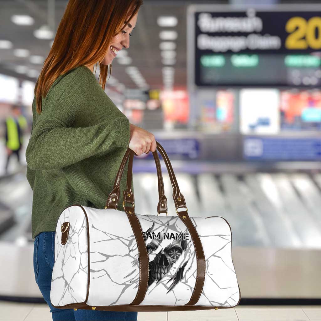 Dartboard Skull Darts Travel Bag with Torn Stone Texture and Cracked Marble Design - Wonder Print Shop