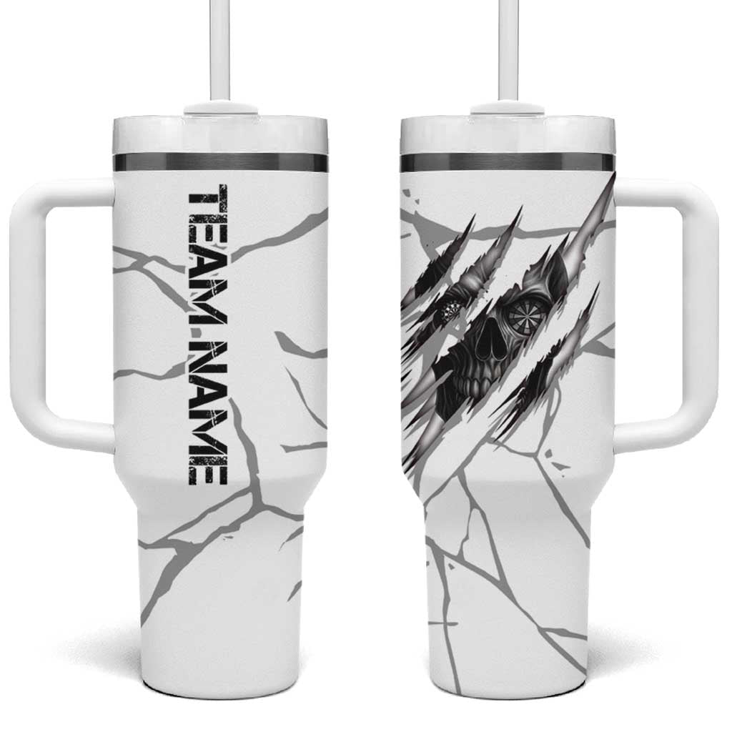 Dartboard Skull Darts Tumbler With Handle with Torn Stone Texture and Cracked Marble Design - Wonder Print Shop