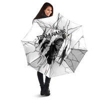 Dartboard Skull Darts Umbrella with Torn Stone Texture and Cracked Marble Design - Wonder Print Shop