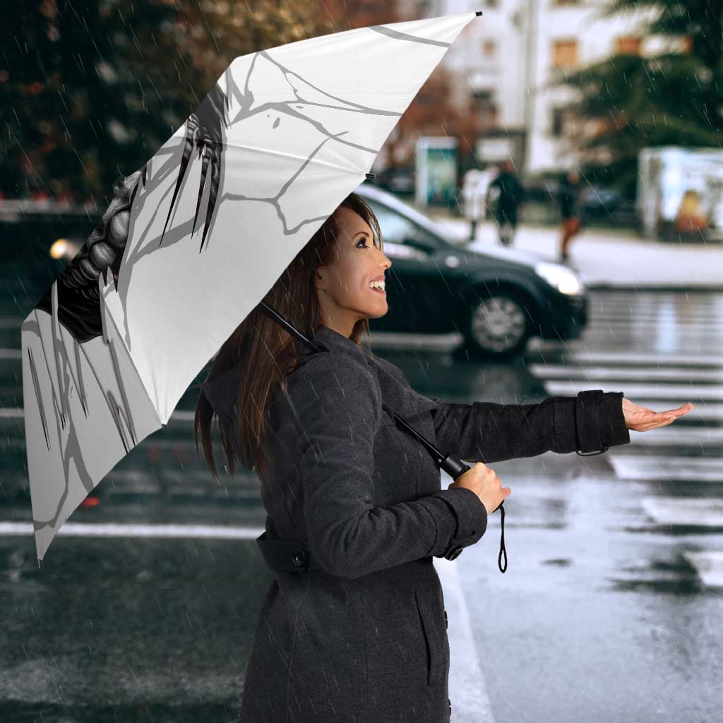 Dartboard Skull Darts Umbrella with Torn Stone Texture and Cracked Marble Design - Wonder Print Shop