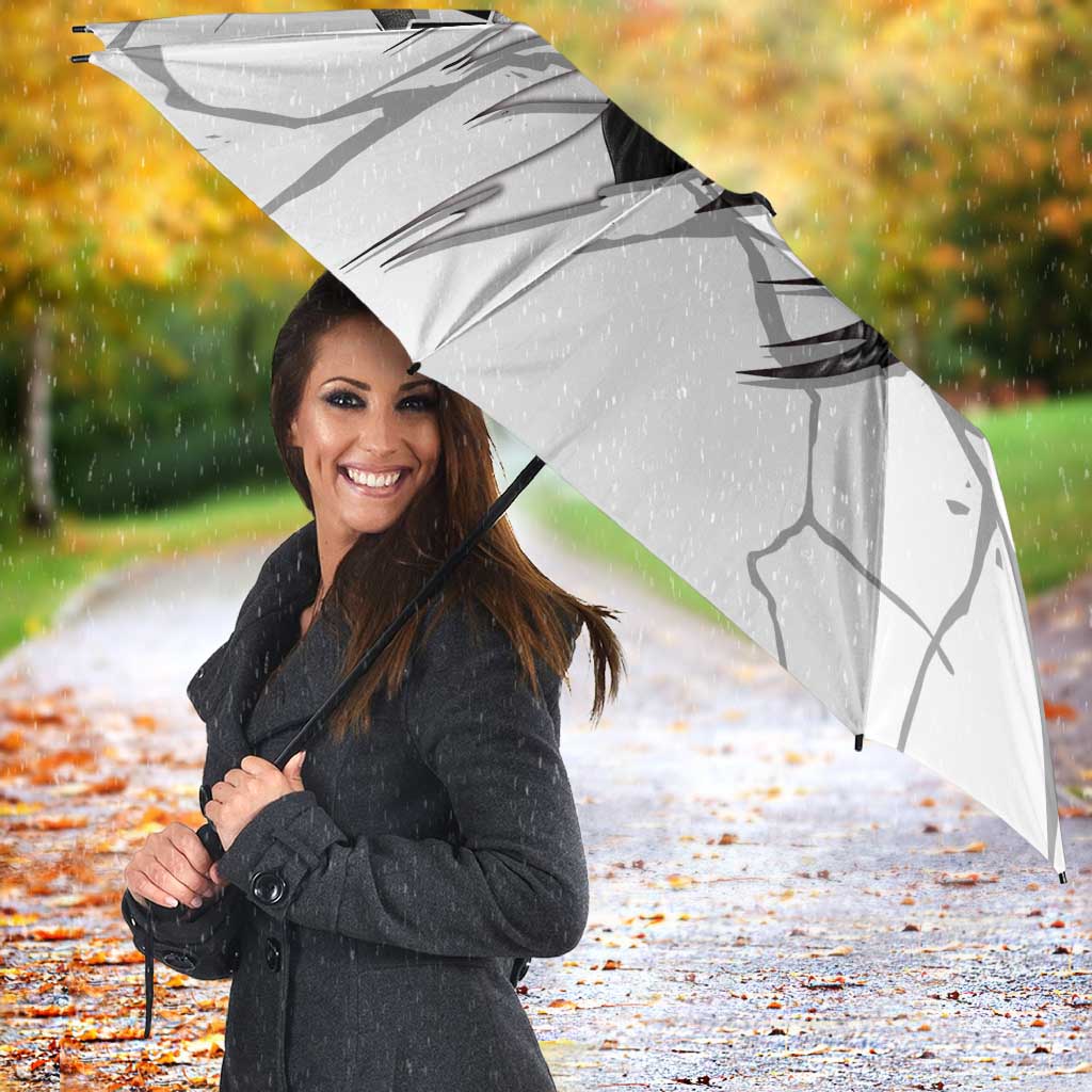 Dartboard Skull Darts Umbrella with Torn Stone Texture and Cracked Marble Design - Wonder Print Shop