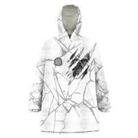 Dartboard Skull Darts Wearable Blanket Hoodie with Torn Stone Texture and Cracked Marble Design - Wonder Print Shop