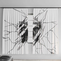 Dartboard Skull Darts Window Curtain with Torn Stone Texture and Cracked Marble Design - Wonder Print Shop