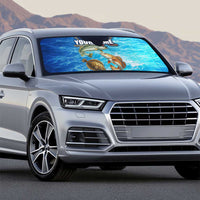 Texas Flag Fishing Auto Sun Shade with Ocean Fish Graphic and Blue Water Background - Wonder Print Shop