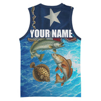 Texas Flag Fishing Basketball Jersey with Ocean Fish Graphic and Blue Water Background - Wonder Print Shop