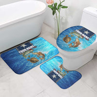 Texas Flag Fishing Bathroom Set with Ocean Fish Graphic and Blue Water Background - Wonder Print Shop