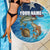 Texas Flag Fishing Beach Blanket with Ocean Fish Graphic and Blue Water Background - Wonder Print Shop