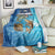 Texas Flag Fishing Blanket with Ocean Fish Graphic and Blue Water Background - Wonder Print Shop