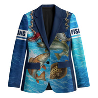 Texas Flag Fishing Blazer with Ocean Fish Graphic and Blue Water Background - Wonder Print Shop