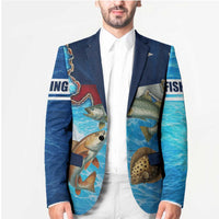 Texas Flag Fishing Blazer with Ocean Fish Graphic and Blue Water Background - Wonder Print Shop