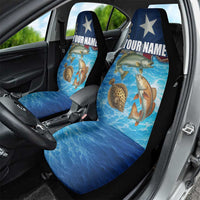 Texas Flag Fishing Car Seat Cover with Ocean Fish Graphic and Blue Water Background - Wonder Print Shop