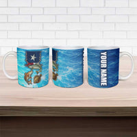 Texas Flag Fishing Ceramic Mug with Ocean Fish Graphic and Blue Water Background - Wonder Print Shop