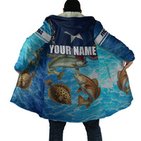 Texas Flag Fishing Cloak with Ocean Fish Graphic and Blue Water Background - Wonder Print Shop