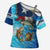Texas Flag Fishing Cross Shoulder Shirt with Ocean Fish Graphic and Blue Water Background - Wonder Print Shop
