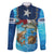 Texas Flag Fishing Family Matching Long Sleeve Bodycon Dress and Hawaiian Shirt with Ocean Fish Graphic and Blue Water Background - Wonder Print Shop
