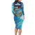 Texas Flag Fishing Family Matching Long Sleeve Bodycon Dress and Hawaiian Shirt with Ocean Fish Graphic and Blue Water Background - Wonder Print Shop