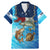 Texas Flag Fishing Family Matching Mermaid Dress and Hawaiian Shirt with Ocean Fish Graphic and Blue Water Background - Wonder Print Shop