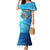 Texas Flag Fishing Family Matching Mermaid Dress and Hawaiian Shirt with Ocean Fish Graphic and Blue Water Background - Wonder Print Shop