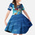 Texas Flag Fishing Family Matching Off The Shoulder Long Sleeve Dress and Hawaiian Shirt with Ocean Fish Graphic and Blue Water Background - Wonder Print Shop