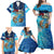 Texas Flag Fishing Family Matching Off Shoulder Maxi Dress and Hawaiian Shirt with Ocean Fish Graphic and Blue Water Background - Wonder Print Shop