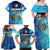 Texas Flag Fishing Family Matching Off Shoulder Maxi Dress and Hawaiian Shirt with Ocean Fish Graphic and Blue Water Background - Wonder Print Shop