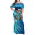 Texas Flag Fishing Family Matching Off Shoulder Maxi Dress and Hawaiian Shirt with Ocean Fish Graphic and Blue Water Background - Wonder Print Shop