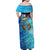 Texas Flag Fishing Family Matching Off Shoulder Maxi Dress and Hawaiian Shirt with Ocean Fish Graphic and Blue Water Background - Wonder Print Shop