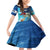 Texas Flag Fishing Family Matching Off Shoulder Short Dress and Hawaiian Shirt with Ocean Fish Graphic and Blue Water Background - Wonder Print Shop