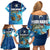 Texas Flag Fishing Family Matching Off Shoulder Short Dress and Hawaiian Shirt with Ocean Fish Graphic and Blue Water Background - Wonder Print Shop