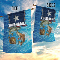 Texas Flag Fishing Garden Flag with Ocean Fish Graphic and Blue Water Background - Wonder Print Shop
