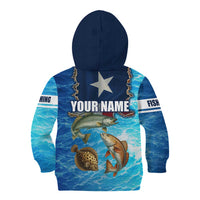 Texas Flag Fishing Kid Hoodie with Ocean Fish Graphic and Blue Water Background - Wonder Print Shop