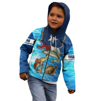 Texas Flag Fishing Kid Hoodie with Ocean Fish Graphic and Blue Water Background - Wonder Print Shop