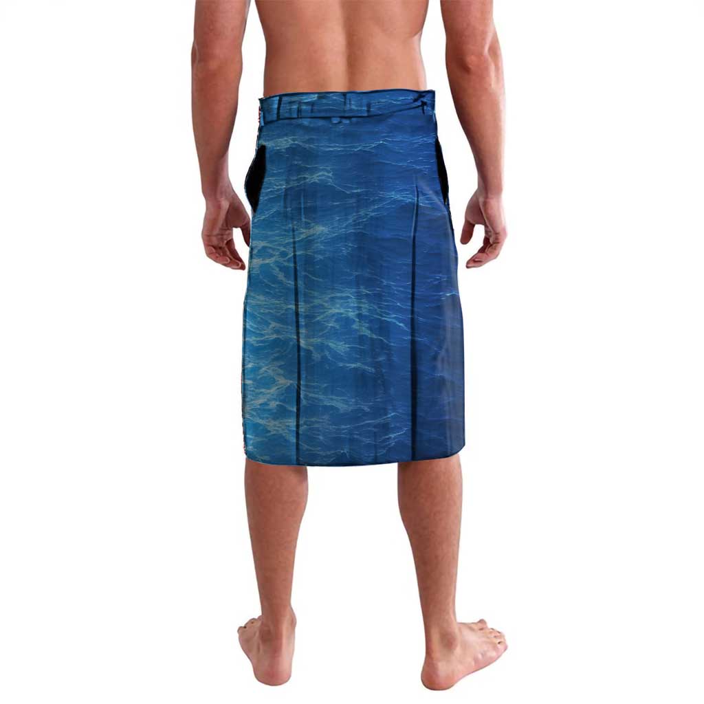 Texas Flag Fishing Lavalava with Ocean Fish Graphic and Blue Water Background - Wonder Print Shop