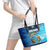 Texas Flag Fishing Leather Tote Bag with Ocean Fish Graphic and Blue Water Background - Wonder Print Shop