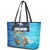 Texas Flag Fishing Leather Tote Bag with Ocean Fish Graphic and Blue Water Background - Wonder Print Shop